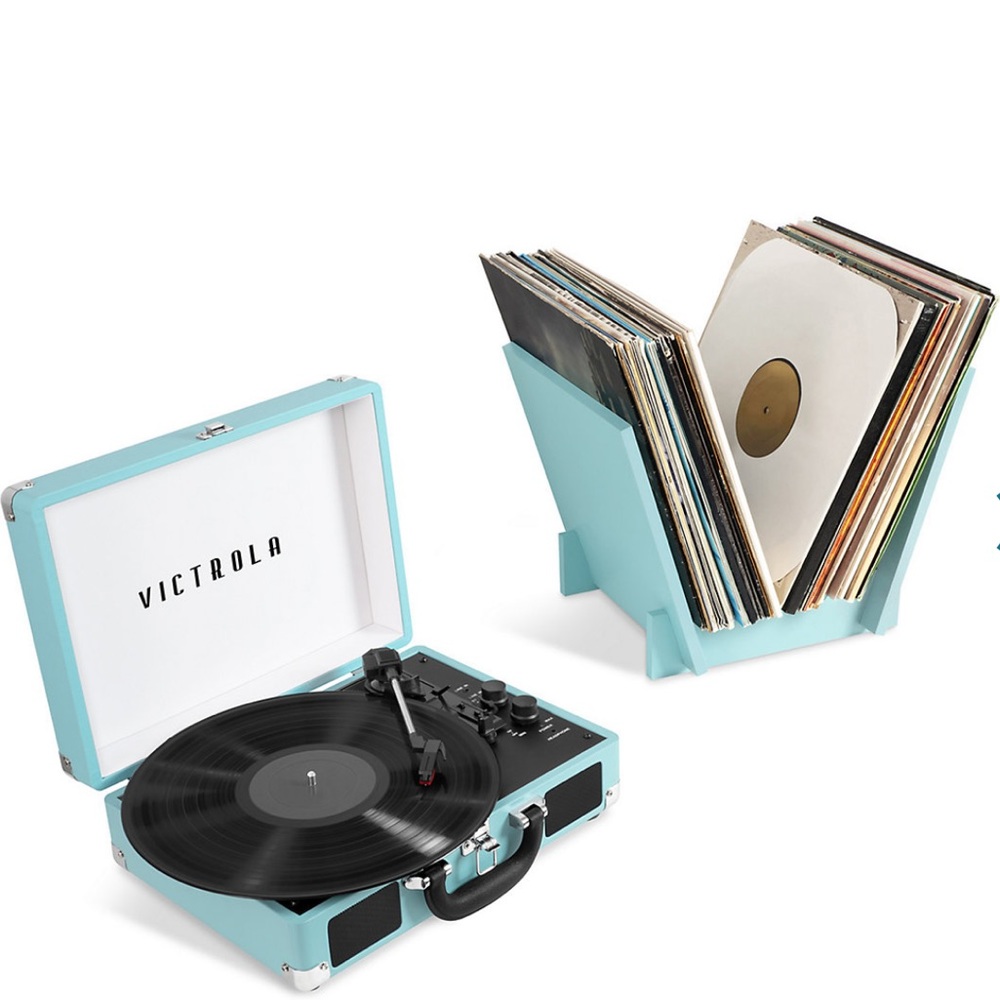 Victrola Journey Record Player & Holder Bundle